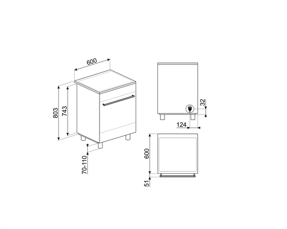 Kuchnia z płytą indukcyjną Smeg C6IMXM2