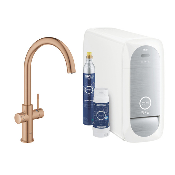 GROHE Blue Home Zestaw startowy z wylewką w kształcie C - brushed warm sunset nr. 31455DL1