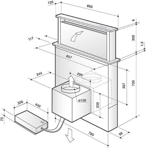 Okap Downdraft De Dietrich DHD7961B