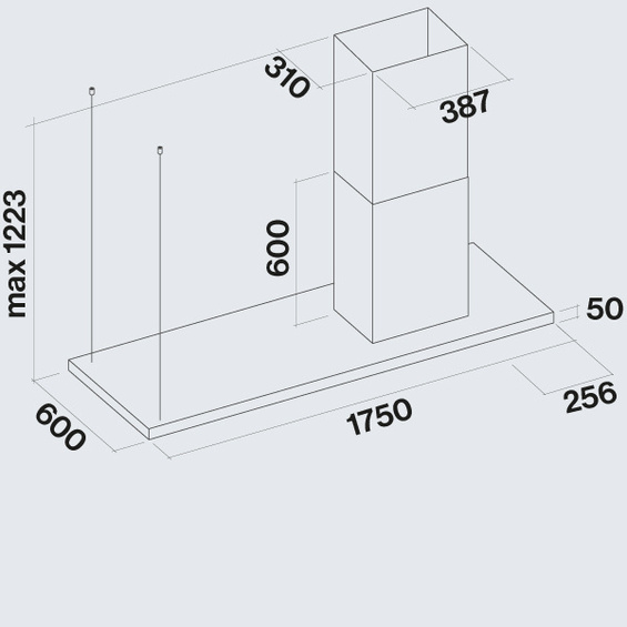 Okap Falmec Lumen NRS Isola 175 Prawy 800 m³/h wyspowy