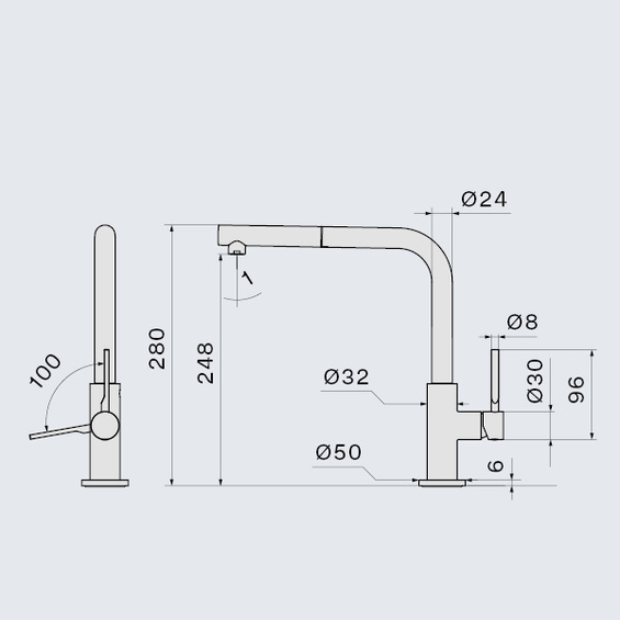 Bateria kuchenna Falmec Trevi CORNER PDV Oro