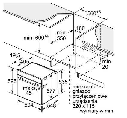 Piekarnik do zabudowy Bosch HSG7584B1 czarny