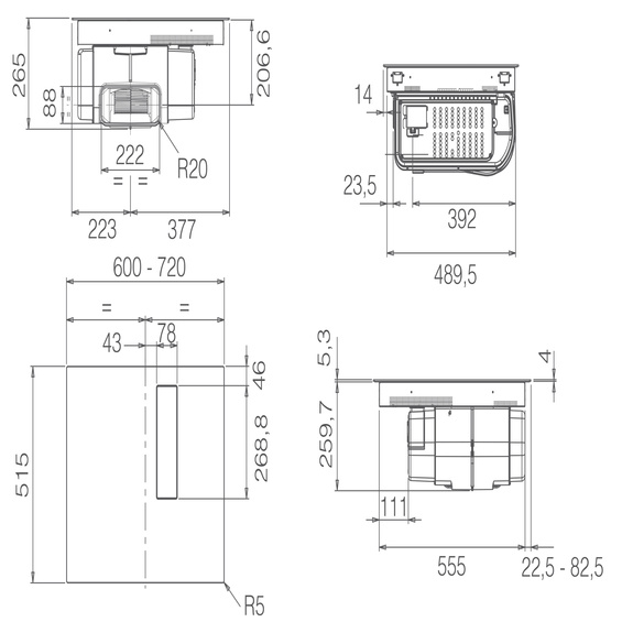 Płyta z okapem Elica NIKOLATESLA FIT 3Z BL/A/60 PRF0184526 czarny
