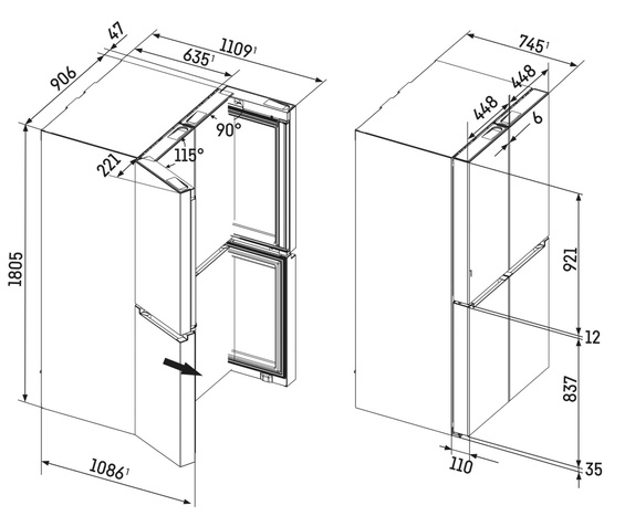 Wolnostojąca 4-drzwiowa chłodziarko-zamrażarka Liebherr Msdd 9012 Pure NoFrost wysyłka 24 h !