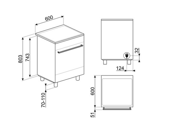 Kuchnia z płytą indukcyjną Smeg C6IMMBM2