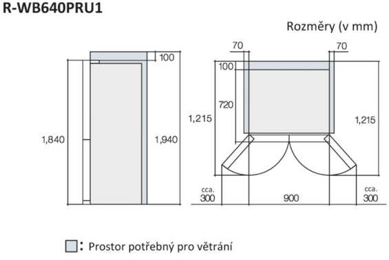 Chłodziarko-zamrażarka Hitachi R-WB640PRU1 (GCK)