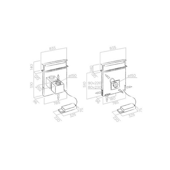 Okap Elica PANDORA BL/F/90 PRF0120979 pochłaniacz