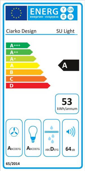 Okap sufitowy Ciarko Su Light Czarny 90cm wyciąg