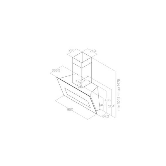 Okap Elica BLOOM-S DEKT/A/85 czarny dekton PRF0164475 wyciąg