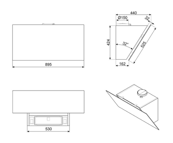 Okap przyścienny Smeg KV394N