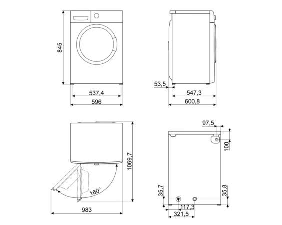 Pralko-suszarka Smeg WDN064SLDIN Universal