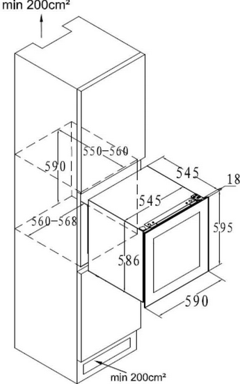 Winiarka do zabudowy De Detrich DIW36DFB