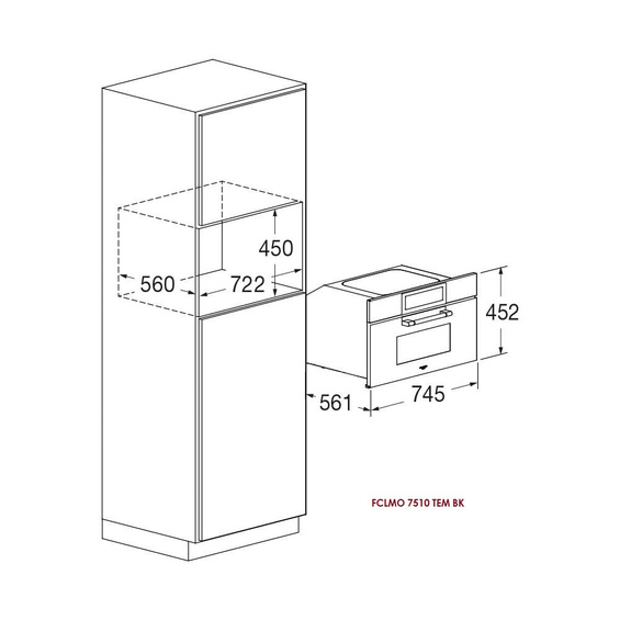 Piekarnik z mikrofalą Fulgor Milano FCLMO 7510 TEM BK