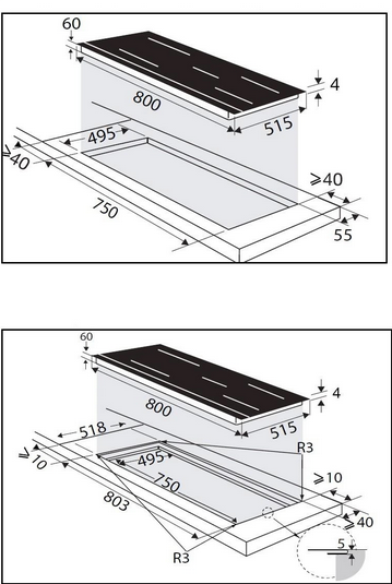 Płyta indukcyjna z okapem De Dietrich DPH4840B 80 cm