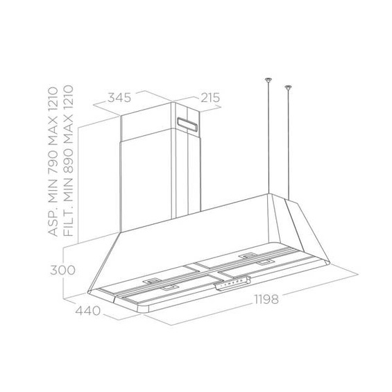 Okap Elica IKONA MAXXI PURE BL MAT/F/120 czarny PRF0171195 pochłaniacz