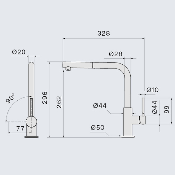 Bateria kuchenna Falmec Easy CORNER Chrome