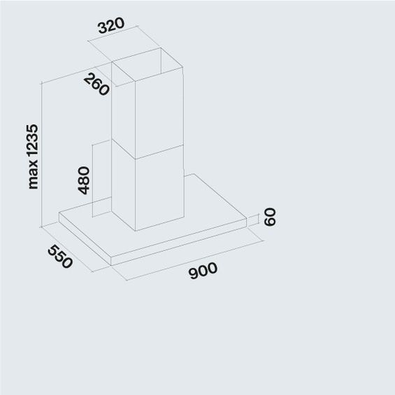 Okap Falmec Plane Plus Isola 90 inox 800 m³/h wyspowy