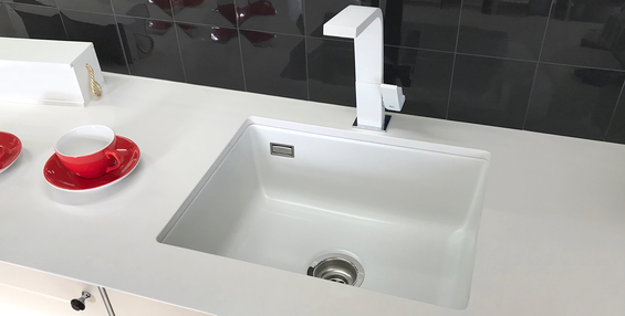 systemceram MERA 50 U zlewozmywak ceramiczny Nero 68