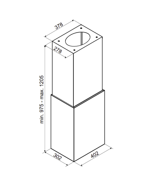 Okap wyspowy Ciarko CUBE W Biały 40 cm pochłaniacz