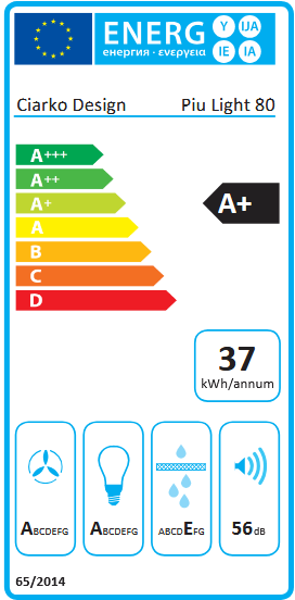 Okap wyspowy Ciarko Design PIU LIGHT Black 80 cm