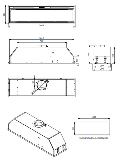 Okap Falmec Grupa Silnikowa Plus 105cm 800 m³/h inox