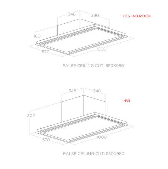 Okap Elica HILIGHT-X H16 BL MAT/A/100 PRF0173443A wyciąg