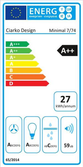 Okap podszafkowy Ciarko Minimal 7 Czarny 74 cm wyciąg