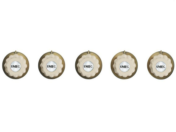 Zestaw pokręteł do płyty ceramicznej - Cortina Kremowy/Mosiądz Smeg 5MP700PO