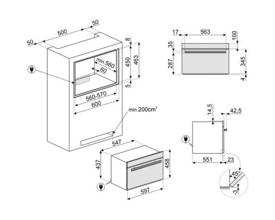 Blast Chiller Smeg SBC4104G Linea