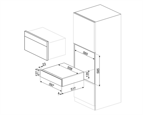 Szuflada sommeliera SMEG CPS115B3