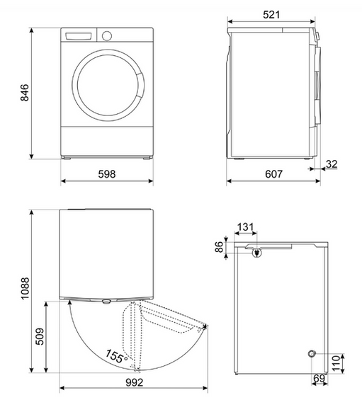 Wolnostojąca suszarka Smeg DNP82SEIN