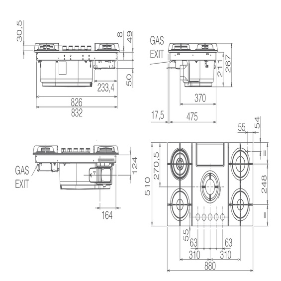 Płyta z okapem Elica NIKOLATESLA FLAME EVO GR/A/88 PRF0196343 szary
