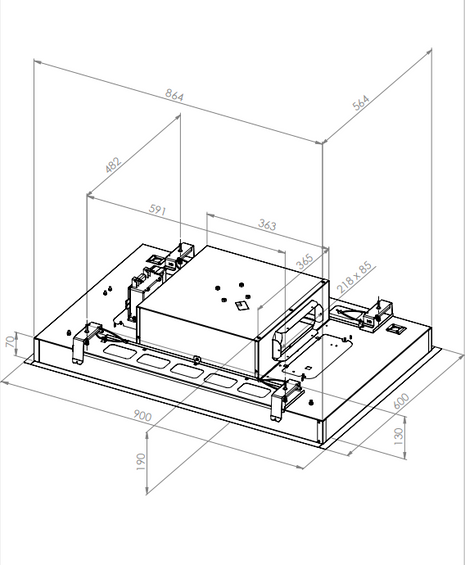 Okap sufitowy Ciarko Su Frame Biały 90cm wyciąg