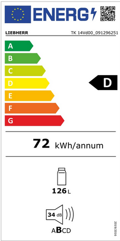 Chłodziarka podblatowa Liebherr TK 14Vd00