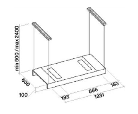 Okap Falmec Light Isola 120 brąz 500 m³/h wyspowy