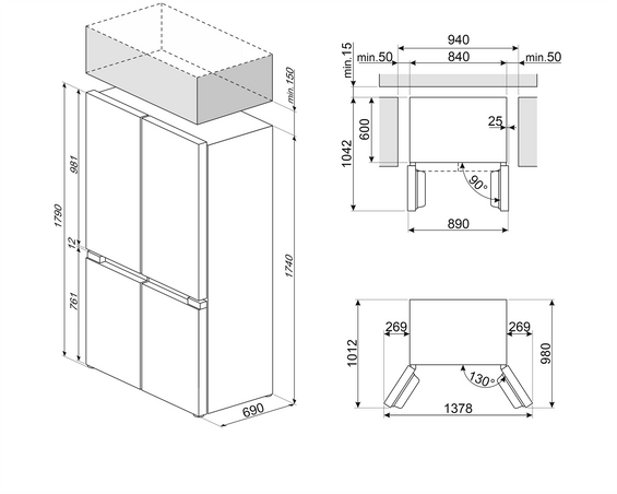 Lodówka wolnostojąca Smeg FQI48XE