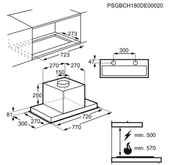 Okap podszafkowy Electrolux LFG719R