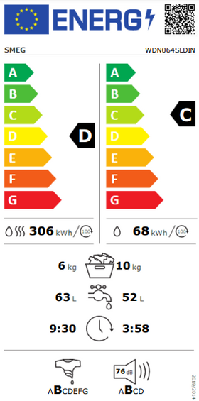 Pralko-suszarka Smeg WDN064SLDIN Universal