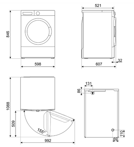 Wolnostojąca suszarka Smeg DNP83SLIN