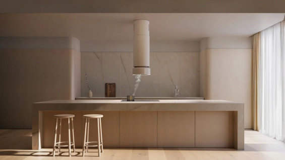 Okap wyspowy Ciarko Design FLUO White/White Gloss wyciąg