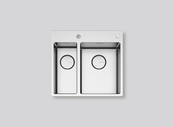 Zlew Falmec Garda Inox 1831 dwukomorowy 18+31 wpuszczany/nakładany