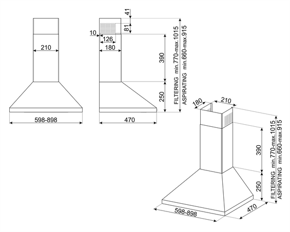 Okap przyścienny Smeg KDC61XE3