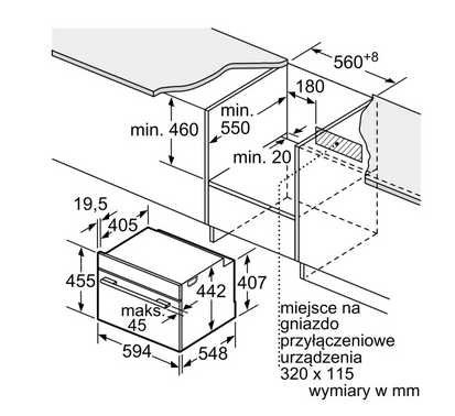 Piekarnik kompaktowy do zabudowy Bosch CBG7341B1 czarny