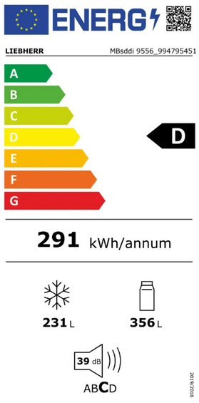 Wolnostojąca chłodziarko-zamrażarka z 2 szufladami Liebherr MBsddi 9556 Prime BioFresh NoFrost