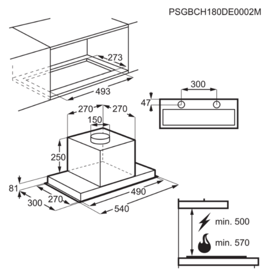 Okap podszafkowy Electrolux LFG716X