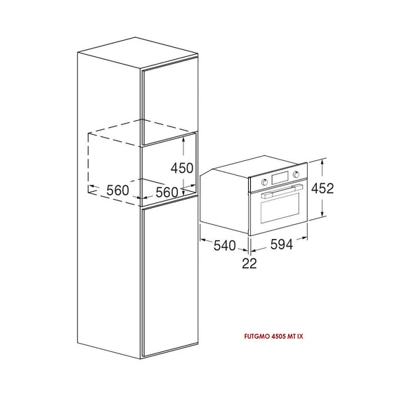 Kuchenka mikrofalowa z grillem Fulgor Milano FUTGMO 4505 MT IX