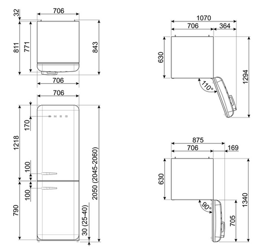 Lodówka wolnostojąca FAB Smeg FAB38RPG6
