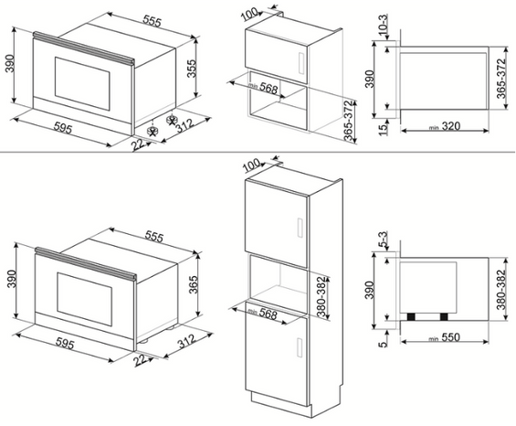 Kuchenka mikrofalowa do zabudowy Smeg MP822NAO