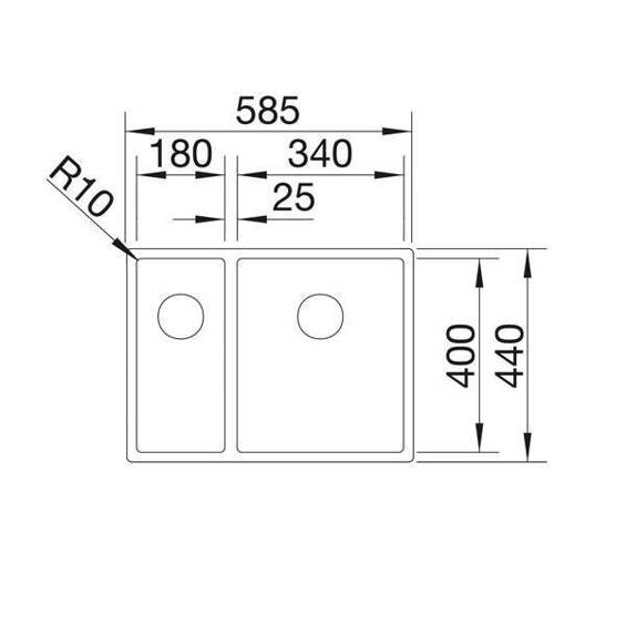 BLANCO CLARON 340/180-U stal polerowana lewa, InFino