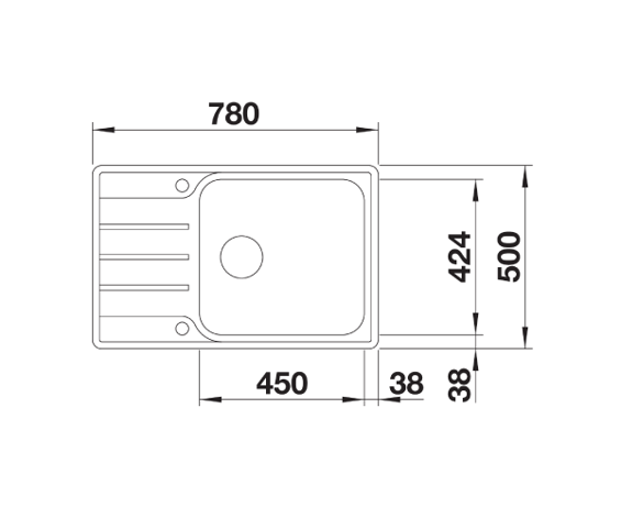 BLANCO LEMIS XL 6S-IF Compact stal szczotkowana, odwracalny, z przelewem, 2 otwory na baterię, z korkiem auto. 525110